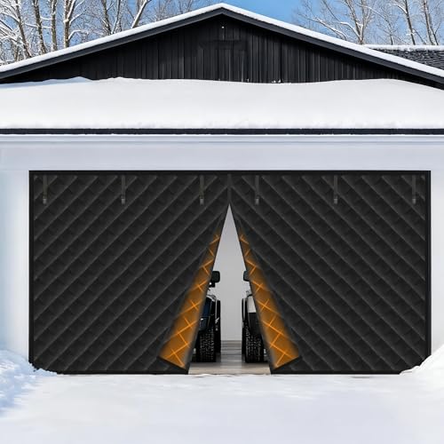 Magnetic Garage Door Insulation Curtain 8x7 FT, Waterproof Oxford Fabric with Polyester Fiber Filling, Thermal Barrier for Winter & Summer, Windproof, Soundproof, Energy-Saving Garage Door Cover