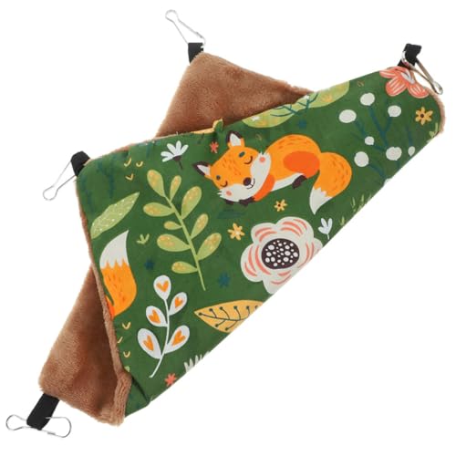 TOYANDONA Hamac Double Couche pour Petits Animaux Fourniture Hamac pour Hamster Lit Chauffant en Tissu Vert Grosse Taille Suspendu pour Cage pour Rongeurs Animaux Compagnons