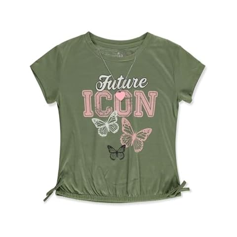 Star Ride Girls' 2-Piece Love Necklace Top Set - Green, 10-12 Cover