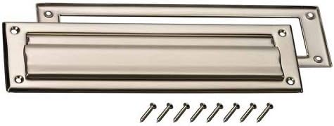 Gatehouse 2" x 11" Satin Nickel Letter Box Slot with Mounting Hardware- 308954