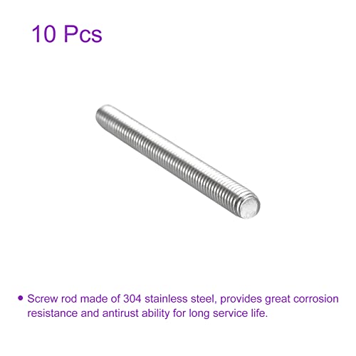 Dmiotech 10 Pack M6X60Mm Fully Threaded Rod 304 Stainless Steel Right Hand Threads Rod Bar Studs Clamps And U-Bolts #TOP4
