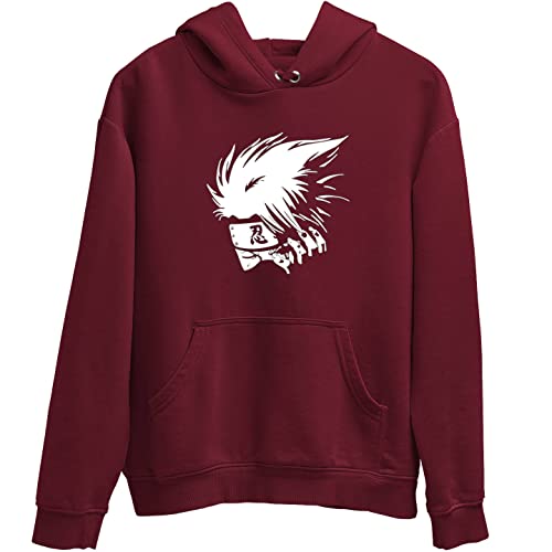 Image of Kakashi Men's Hoodie Maroon Women Jacket Jirya tin tin Believe it Kame Symbol