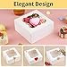 WINKIO 12 Pieces Cookie Boxes with Window, 6×6×3 Inches Treat Boxes for Bakery Dessert Pastry Mini Cake Favor Donut Baked Goods (White, with Stickers)