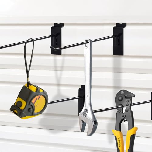 7Riversart 12 Pc Slatwall Hooks 8 Inch Slatwall Accessories Panel Display Hooks Slatwall Pegs Slatwall Hooks For Garage Storage Shop Retail Display,Black thumb #5