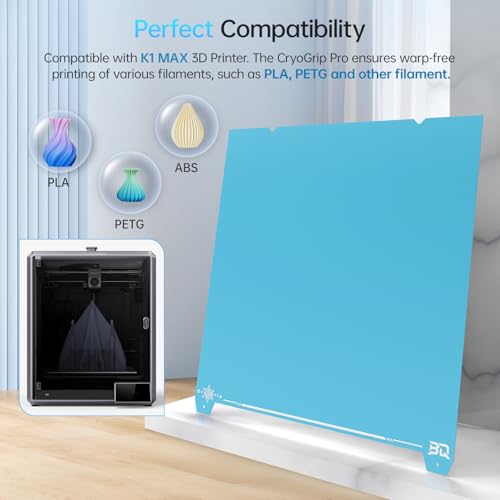 Image of BIQU CryoGrip Pro Frostbite for K1 MAX 3D Printers 310x315mm Cold Build Plate Room Temperature Print Double Sided Upgrade Plate Removable Surface Platform