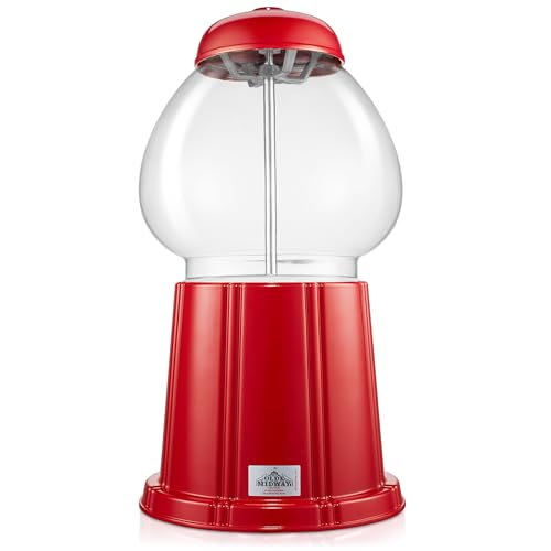 Olde Midway GBL-225-RED 15 Inch Gumball Machine With Glass Globe And Metal Base - Red, Vintage-Style Bubble Gum Candy Dispenser thumb #3