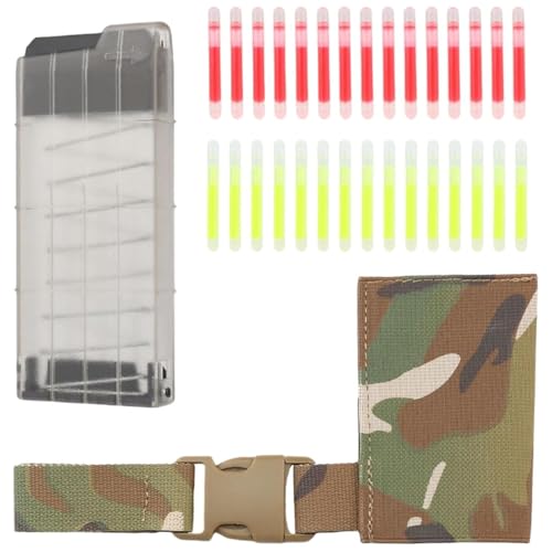 CurcKua Marking Light Dispenser Pouch Hanger Nylon & ABS Portable Outdoor Sports Gear Holder Camouflage Belt Mounted Pouch for Marking Light Dispenser Mini Chem Lights Chemlight Holder