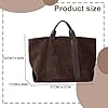 NIDONE Sac fourre-tout en daim rétro et polyvalent polyvalent en cuir brun foncé, sacs de capacité de capacité pour femmes #3