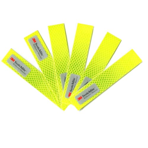 Salzmann Reflective Diamond Grade Stickers | Pack of 6 | Waterproof, All-Weather Reflective Strip Stickers | Made with 3M Diamond Reflective Material | Ideal for Cars, Garage Doors, mailboxes, etc.
