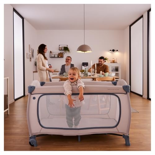 hauck Reisebett mit XL Spielöffnung & Räder Sleep N Play GO Plus Dusty Blue – Ansicht 8