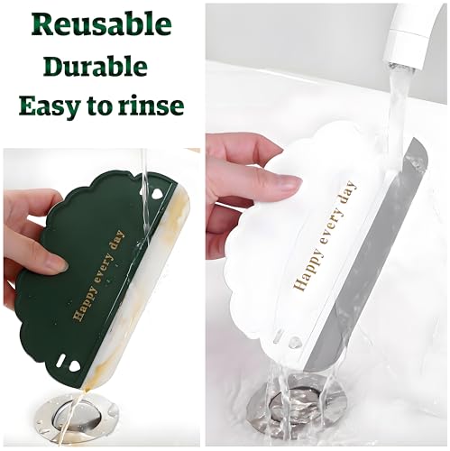 Image of Squeegee Bathroom Glass Door Cleaning Scraper with Hanging Hook, Silicone Mini Kitchen Countertop Squeegee, Water Wiper Scraper for Sink Tiles Cleaning Tools (Cloud 3PCS)