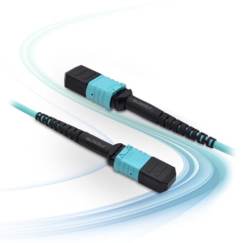 SUWOLF 1M/3,3FT 12Fasern Polarität Typ B OM3 MPO zu MPO Patchkabel Beide Female LSZH MPO - MPO LWL Patch Kabel/Optical Fiber Patch Cord für QSFP+/QSFP28 und MTP Steckverbinder...