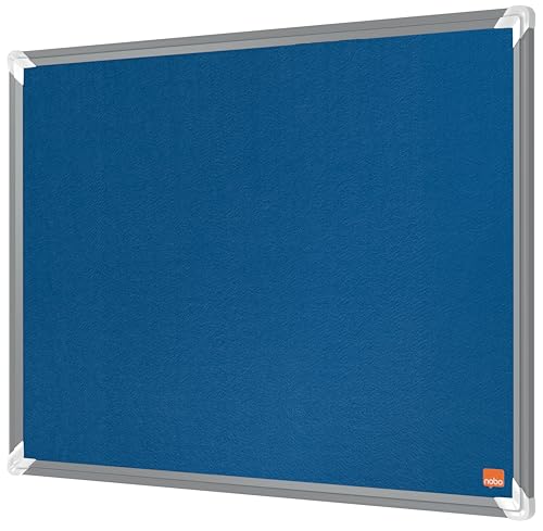 Tableau d'affichage en feutre Nobo bleu 600x450mm avec cadre aluminium mural pour notes