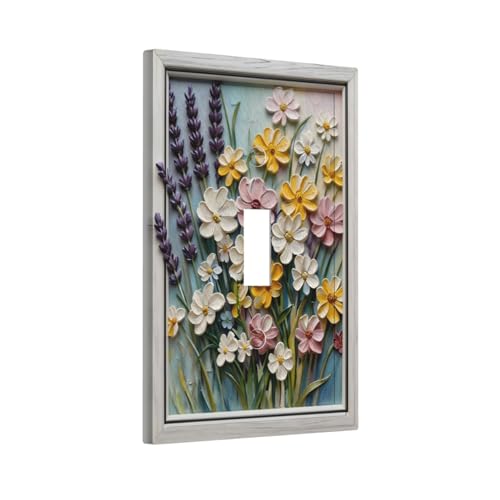 Plaque d'interrupteur fleurs sauvages pour remplacer un cache mural abîmé