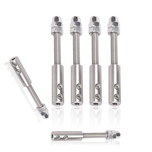 6 tensores de cuerda, tensor de cuerda de alambre para cable de alambre de 4 mm, tensores para toldos, tensor de cuerda de acero inoxidable, para vallas de jardín y soporte para plantas