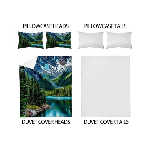 Housse de couette 3D rivière montagneuse en microfibre premium douce et durable - 4