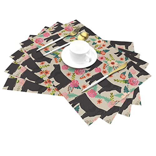 Set de table vache rose tissé et imperméable pour dîner style champêtre