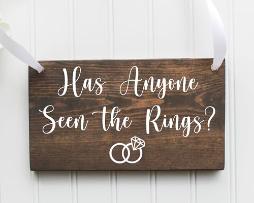 Has Anyone Seen the Rings Wedding Sign, Handmade Wood Sign