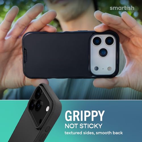 Image of Smartish iPhone 17 Pro MagSafe Case + Screen Protector - Magnetic Slim Case - Protective Thin Grip Cover + 2-Pack Tempered Glass Screen Protectors for Apple iPhone 17 Pro - Black Tie Affair
