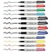 hycodest Permanent Markers Black Marking Pen Fine Tip Oil-based Drawing Pen Quick Drying Ink for Most Surfaces, Applicable to All Series of Hello My Name Is Stickers (12 Mix Pens)