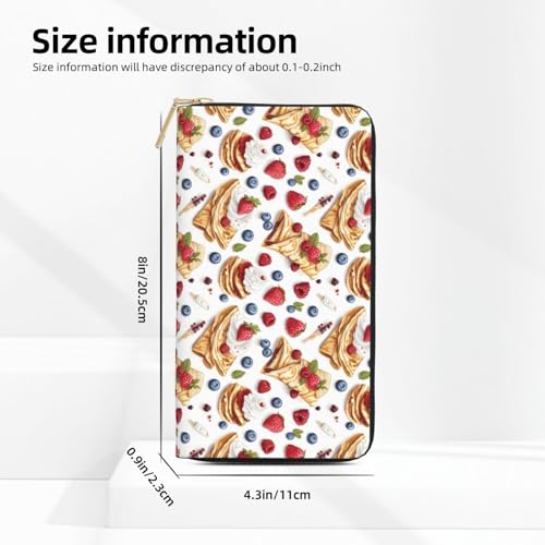 Berry Burrito Print Wallet Women Men, Long PU Leather Wallets for Women, Cute Womens Travel Wallet Purse Pouch with Zipper Pocket3