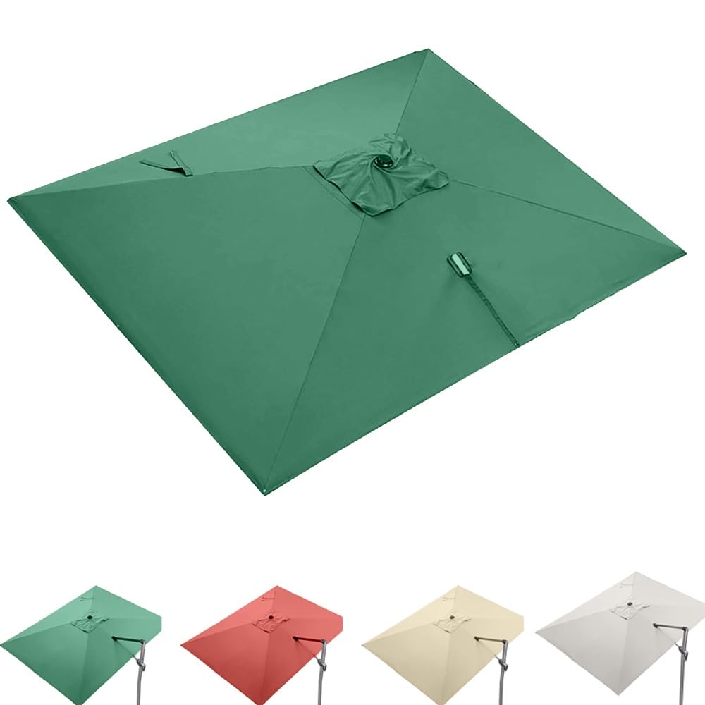 Sombrilla rectangular de repuesto 3x4 m tela robusta verde de patio
