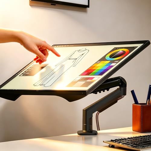 Image of Chengying Touch Screen Monitor | 32 inch 4k | Ultra Narrow Bezel Monitor with Ergonomic Bracket arm | Touch Panel and Display Panel 2in1