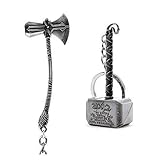 Zifron Wood Store Multicolor Marvel Avengers Infinity War Thor Axe-Hammer & Mjolnir- Hammer Stormbreaker Key Case (Pack Of 2)