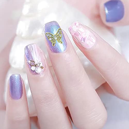 Danneasy 30Pcs 3D Butterfly Charms For Nails Gold Nail Charms Nail Rhinestones Gems Alloy Nail Jewels Nail Butterfly Design Nail Decoration For Acrylic Nails Diy Nail Art Accessories #TOP4