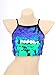 Women's Glitter Sequin Tassel Crop Top Lace-Up Tank Top Sparkly Fringe Belly Dance Rave Camisole