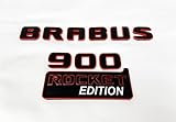 Brabus 900 Rocket Edition red Matte Emblem Badge Metallic Glossy Rocket Style 2 Component for Mercedes Benz G S C E GTR GT Class Rear Trunk