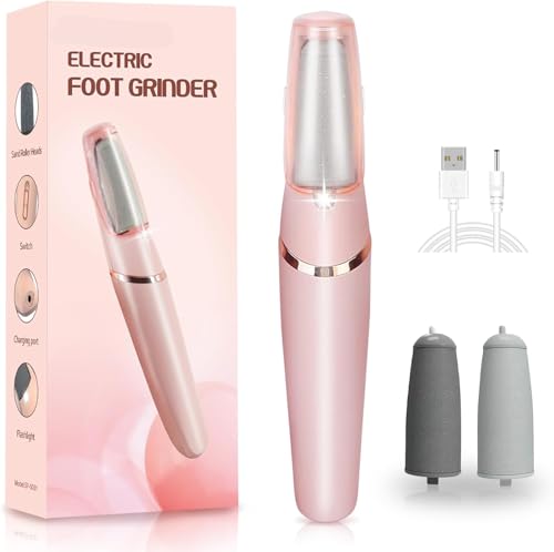 Electric Foot Callus Remover, Rechargeable Pedicure Kit with 2 Speeds & 2 Heads, Professional Foot File Electric for Dead Hard Cracked Dry Skin Care, Portable Foot Exfoliator for Women Men
