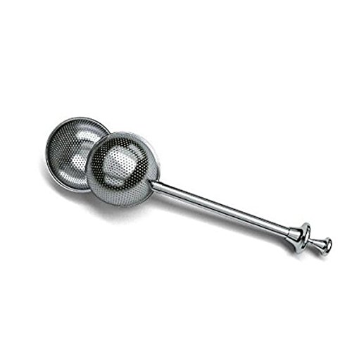 Infusor de chá PIXNOR – 2 coadores de chá de folhas soltas de aço inoxidável com cabo longo (prata)