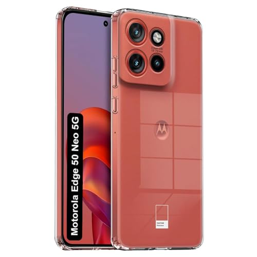Image of COVERBLACK Soft Rubber Back Cover Compatible Model for Motorola Moto Edge 50Neo - Transparent