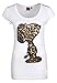 Produktbild Sublevel Damen T-Shirt mit Snoopy aus Pailletten Comic Shirt kurz mit Rundhals Ausschnitt und Logo Print White S