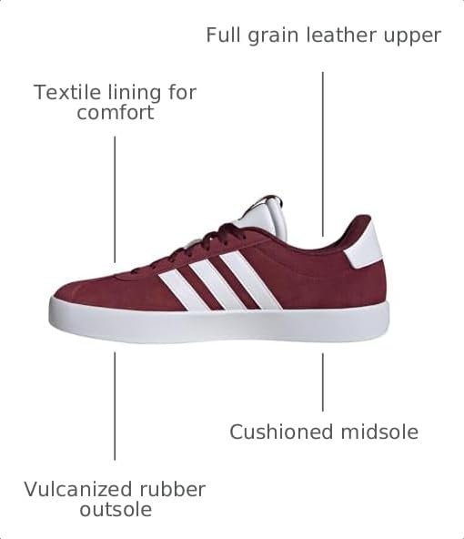 Image of adidas Mens Vl Court 3.0 Lace Up Sneakers Shoes Casual - Grey
