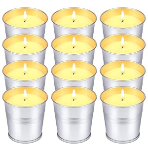Citronella Candles Outdoor Indoor, 12 Pack Citronella Candles for Patio, Summer Outdoor Candle Bulk for Home Garden Yard Camping Outside Decorative, 2.2oz Small Candle Set