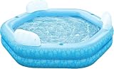 Blue Inflatable Swimming Pool, Oversized Kids & Adults 88' x 83' x 23' Outdoor Garden Backyard Water Party