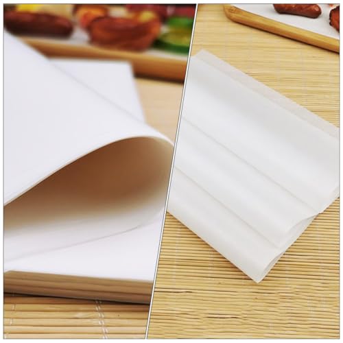 KONTONTY 500pcs Disposable White Oil Absorbing Greaseproof Paper Sheets for Baking and Cooking, Non-stick 8 Inch Square Parchment Paper for Pizza, Bread, French Fries and Snack Wrapping - Image 3