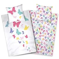 Aminata Kids Biancheria Da Letto 135x200 Cm In Cotone Con Motivo Cuore E Scritta, Reversibile, Cerniera YKK, Rosa E Bianco, Idea Regalo - 5