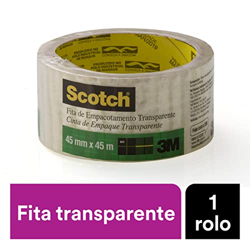 Scotch, 3M, Fita de Empacotamento Transparente- 45 mm x 45 m