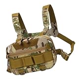 Generisch Mochila para el pecho de carreras, tela Oxford de 20 l, portátil, para moto, chaleco transpirable, mochila de malla trasera, multifuncional, gran apertura para viajes al aire libre, caqui