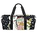 Borsa da palestra sportiva con griglia di natale cilindrica con tasca bagnata impermeabile e scomparto da viaggio per uomini e donne studenti universitari, Multicolore 2, 45x23x23cm/17.7x9x9in,