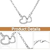 MenYiYDS - Sterling Silver Ladies Necklace with Intertwined Hearts Pendant, 5A Zirconia, Gifts for Women #2