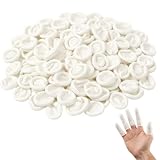 Ebksqs 100pcs Doigtiers en Latex Blancs – Protège Doigts pour Doigt Blessé, Fissuré, Nail Art, DIY, Tatouage, Protection Médicale, Artisanat