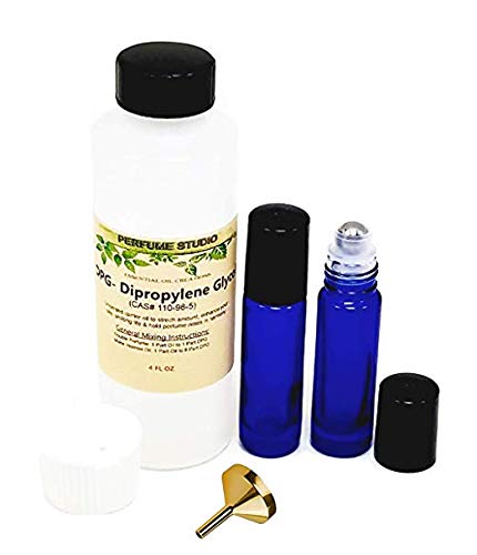 Make your own fragrances; 4.2oz DiPropylene Glycol, two 7ml Roll-ons, one small funnel (Perfume Oil Making Kit, Set)