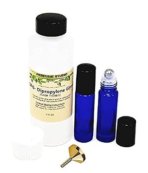 Make your own fragrances; 4.2oz DiPropylene Glycol, two 7ml Roll-ons, one small funnel Perfume Oil Making Kit, Set