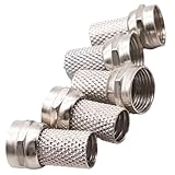 EZYUMM 5 Pack RG6 F-Type Twist-On Coaxial Connectors, Tool-Free & Crimp-Free Design for Satellite, Internet & HD TV Cable