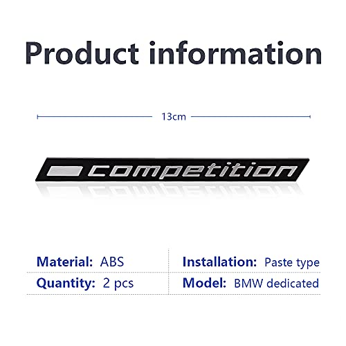 Glossy Black Competition Bar Underlined Emblem For Bmw Thunder Edition M1 M2 M3 M4 M5 M6 M7 M8 X3M X4M X5M X6M Car Trunk Sticker Rear (2Pcs 13Cm) #TOP5