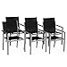 Happy Garden Lot de 6 chaises en Aluminium Gris - textilène Noir